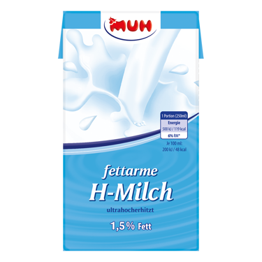 H-Milch 1,5% Fett ohne Verschluss