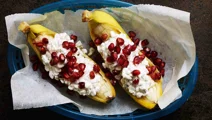 Bananbåt med cottage cheese och vanilj