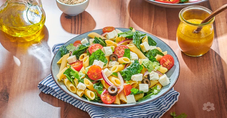Mediterranean Pasta Salad with Feta Cheese