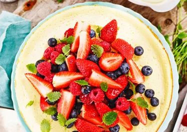 Lactosevrije cheesecake rood fruit