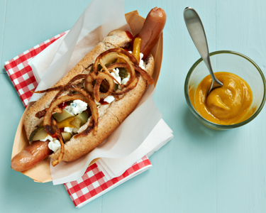 Selbstgemachte Hot Dogs