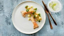Polenta med jomfruhummerhaler og aioli