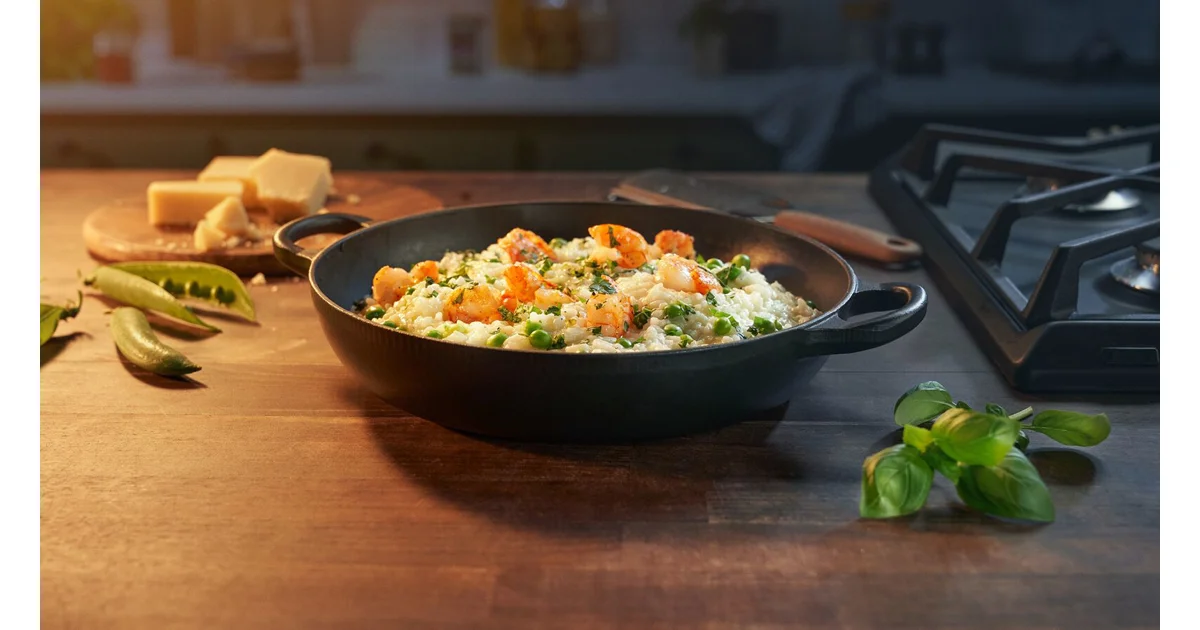 RISOTTO DE GUISANTES Y GAMBAS