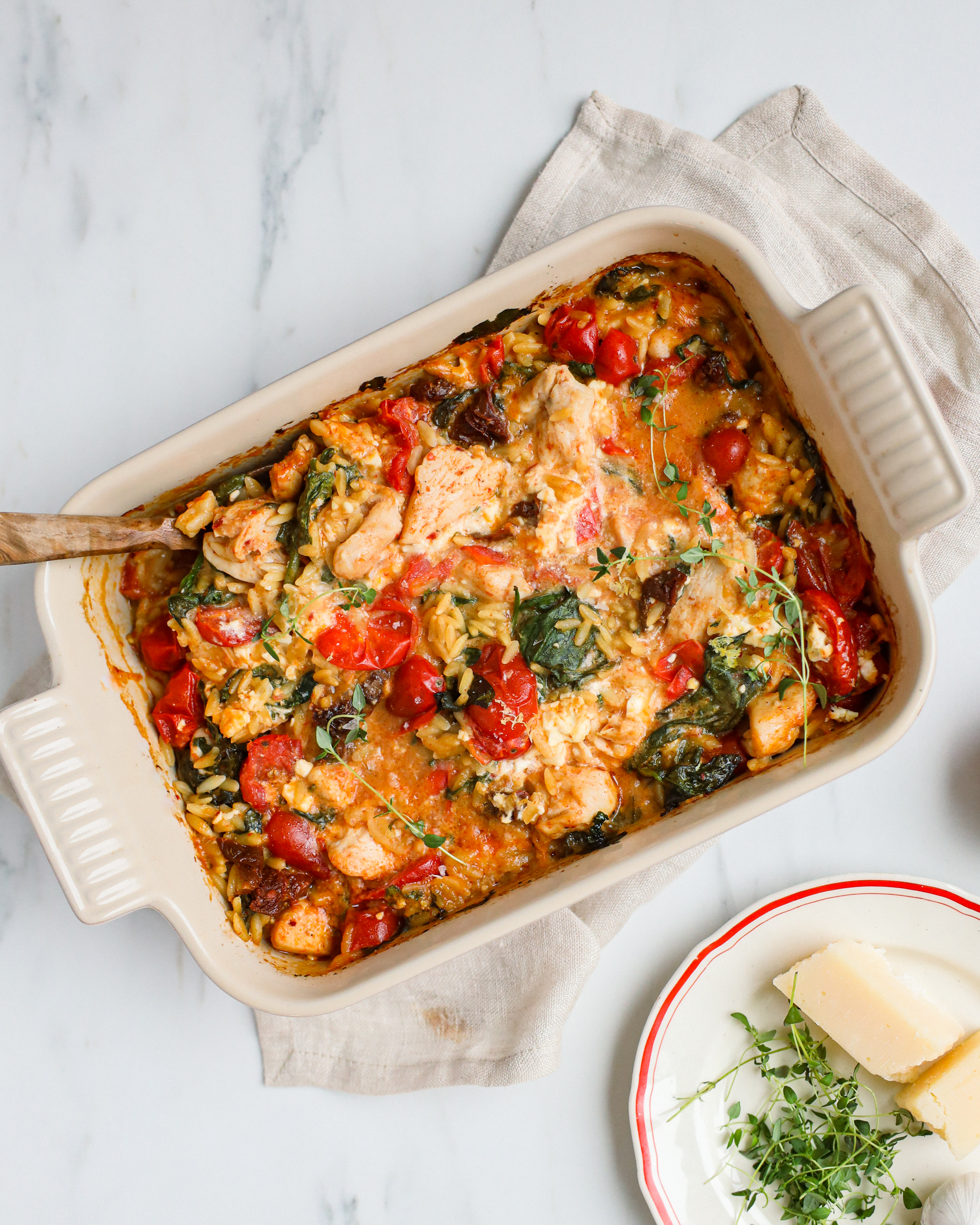 Chicken orzo bake 