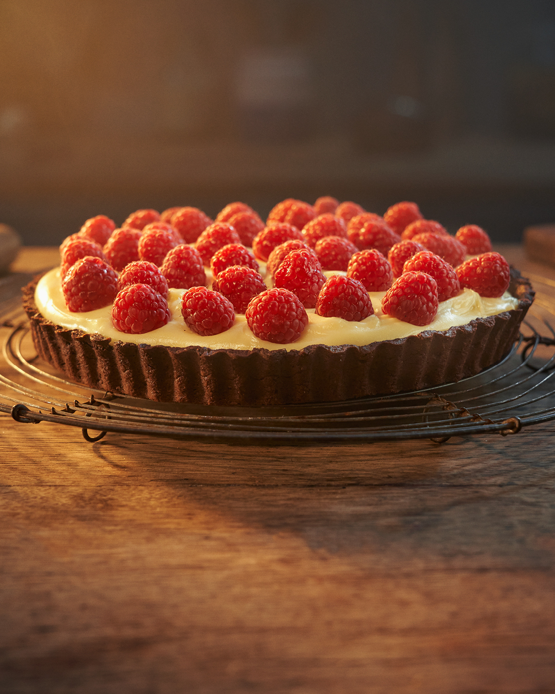 Tarta czekoladowa z malinami i mascarpone