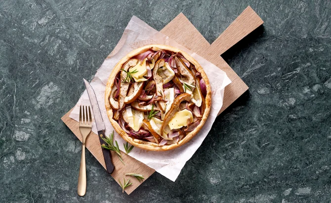 Puff Pastry Pear Tart with Castello® Creamy White