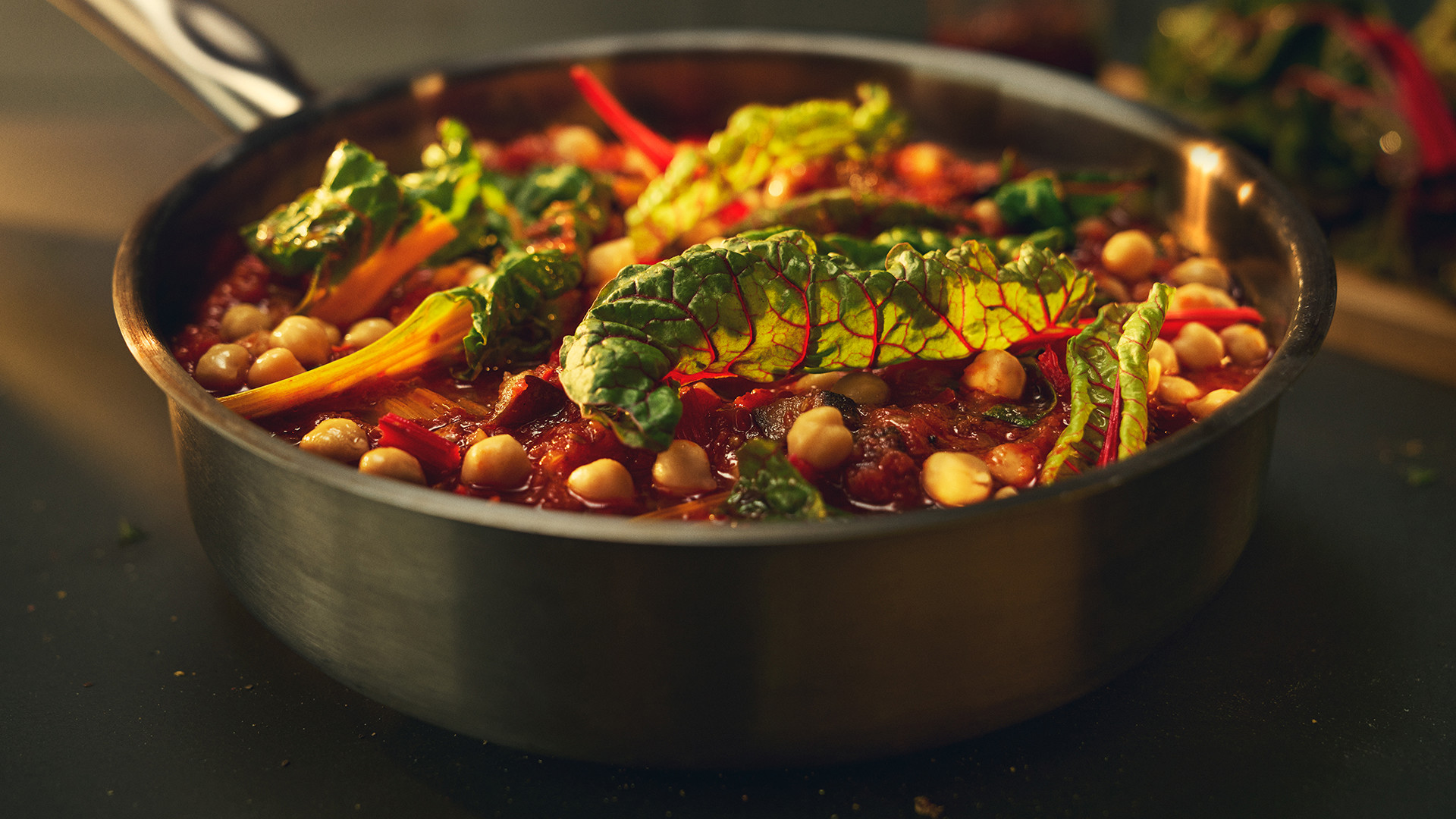 Aubergine and chickpea stew