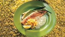 Grillad fisk med mangoröra och limesås