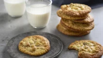 Air fryer white chocolate macadamia nut cookies