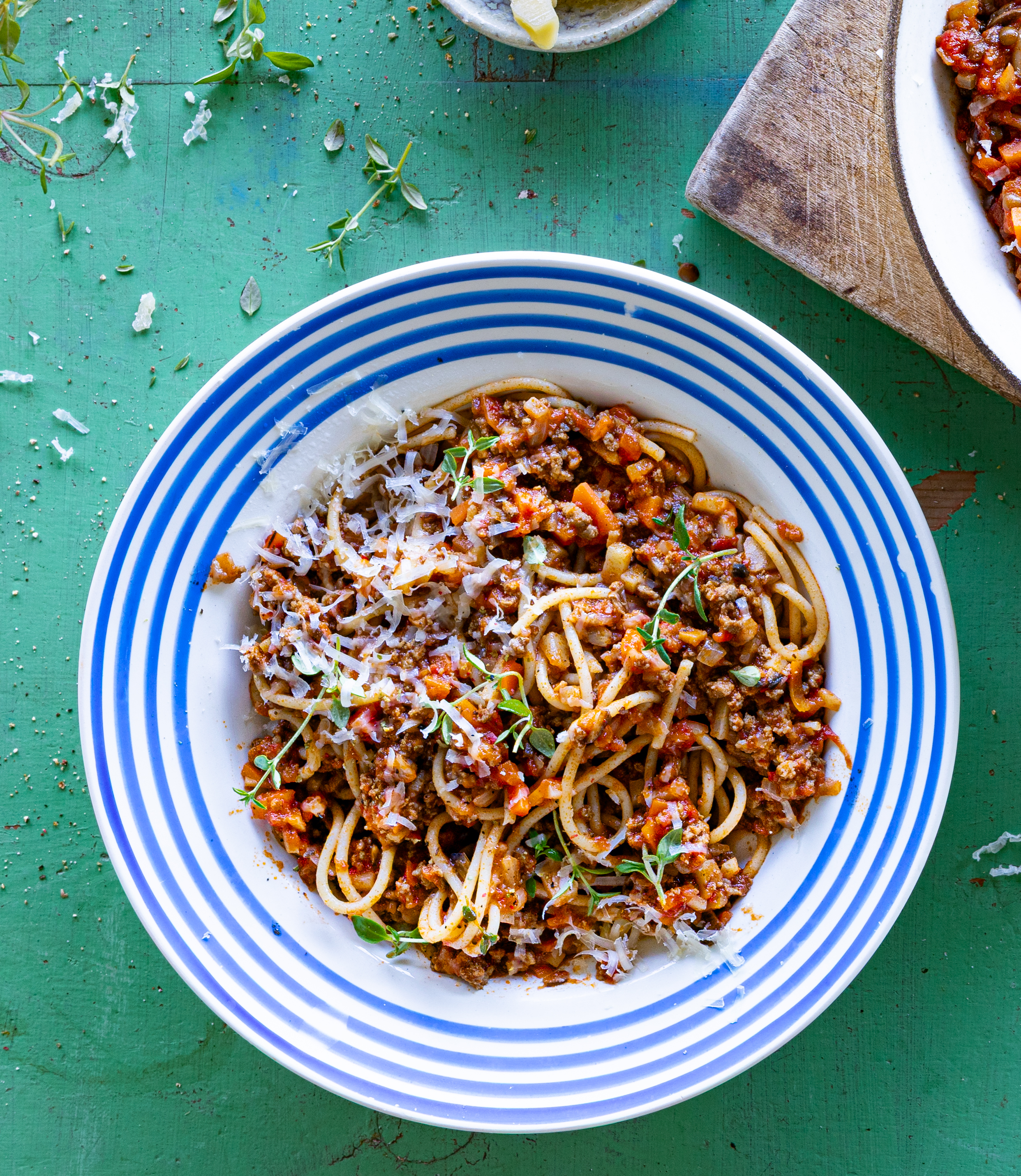 Pasta bolognese med mere grønt