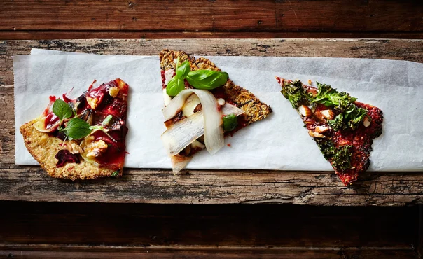 Karottenpizza mit Portobello-Pilzen und Chorizo