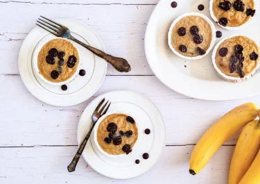 Bananen eiwit muffins