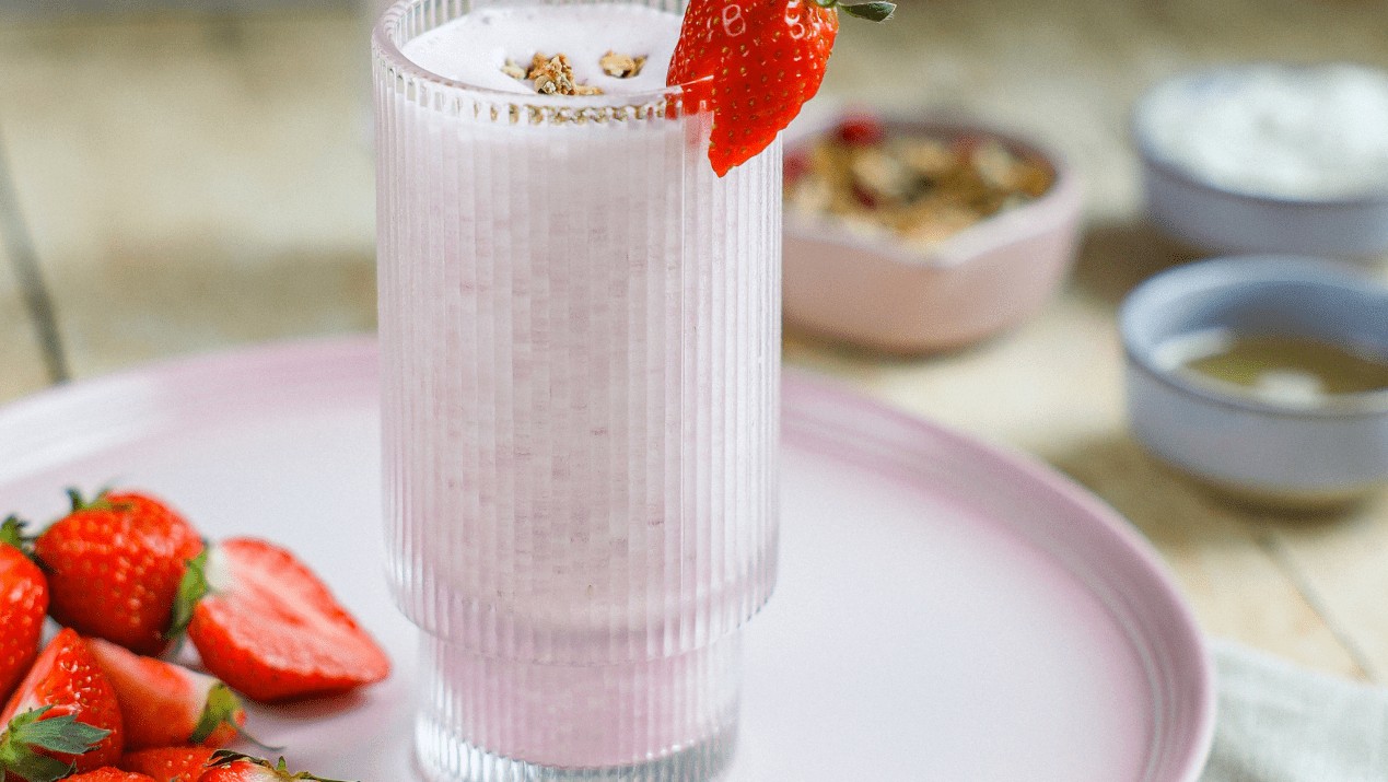 Proteiinipirtelö mansikalla ja ricotalla