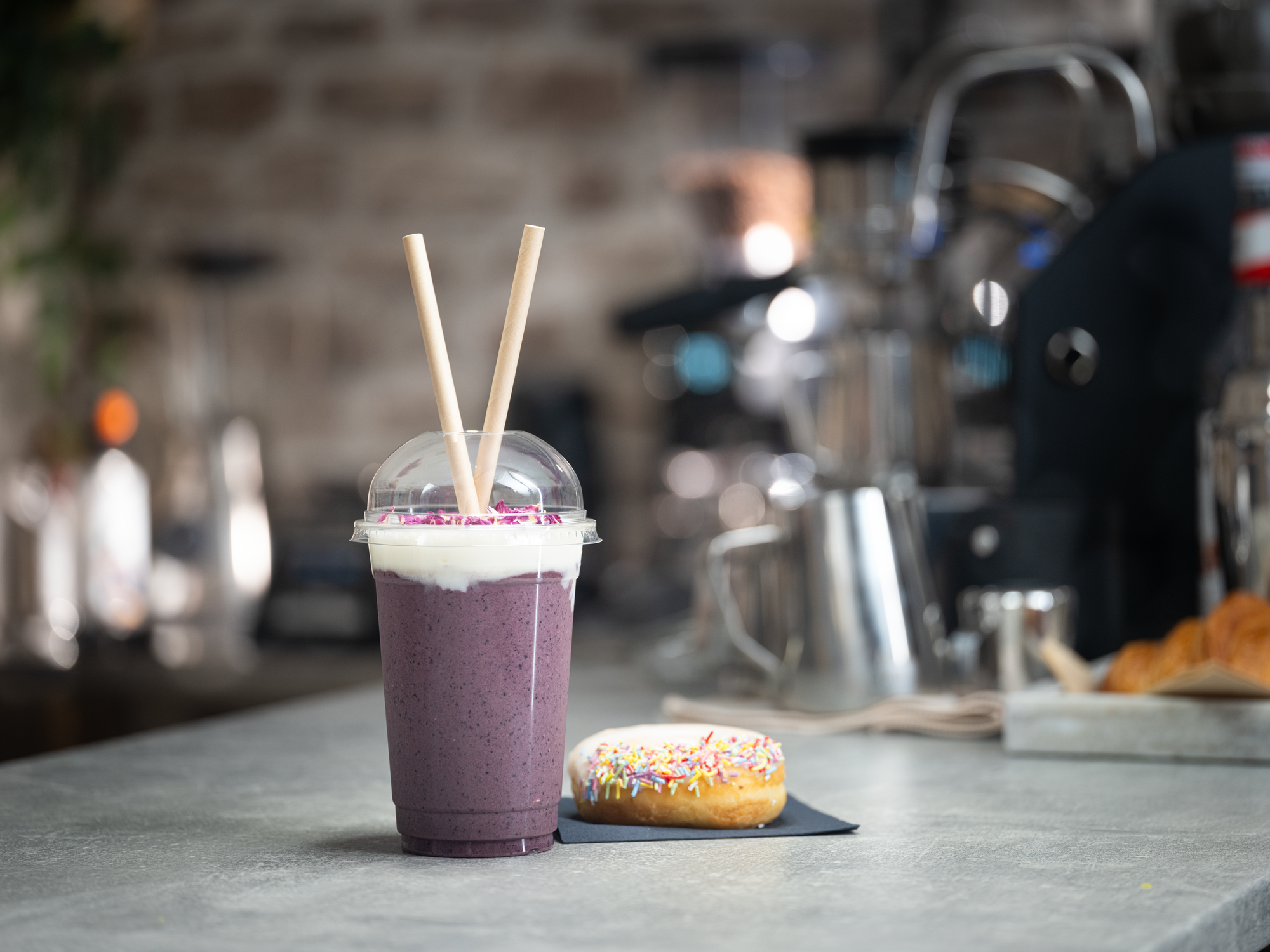 Banana, blueberry & coffee smoothie