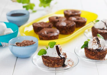 Kladdkakemuffins med mintchoklad