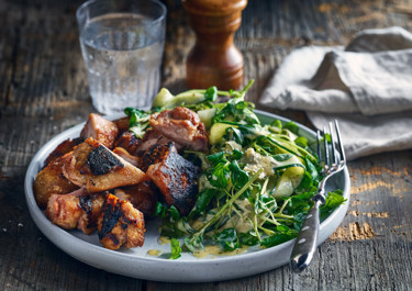 Grillad kyckling med vattenkrassesallad