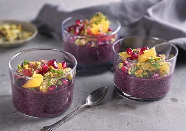 Chiapudding med blåbär