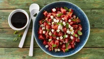 Salade van watermeloen