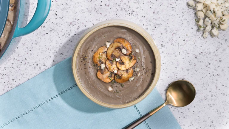 Gorgonzola and Mushroom Soup