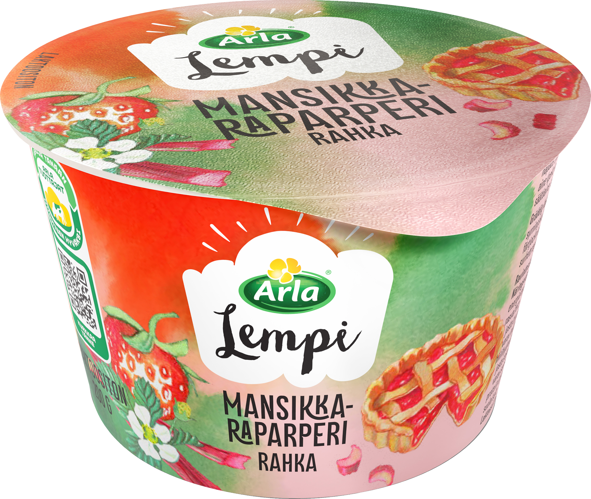 Arla lempi rahka mansikka-raparperi 200g laktoositon