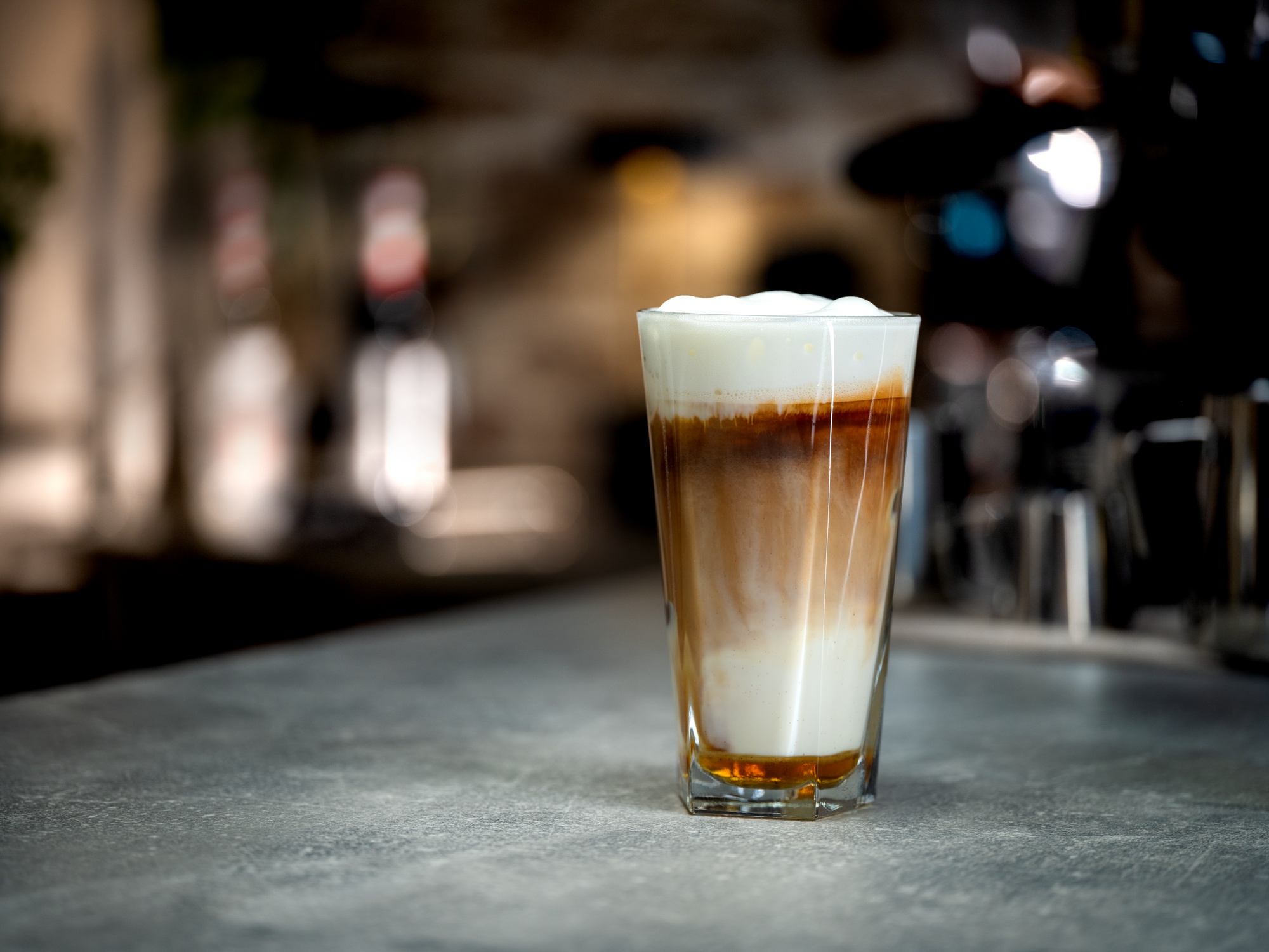 Iced hazelnut latte