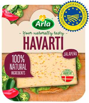 Arla® Queso en lonchas Havarti Jalapeño