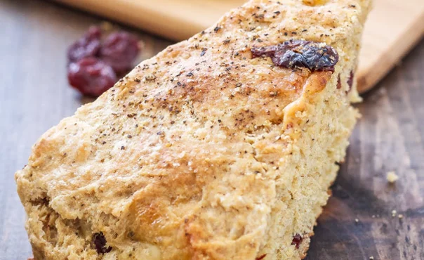 Havarti and dried cherry skillet scones