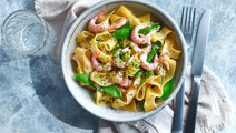 Räkpasta med hummerfond