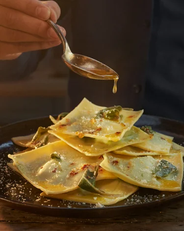 Spinat- og ricotta-ravioli