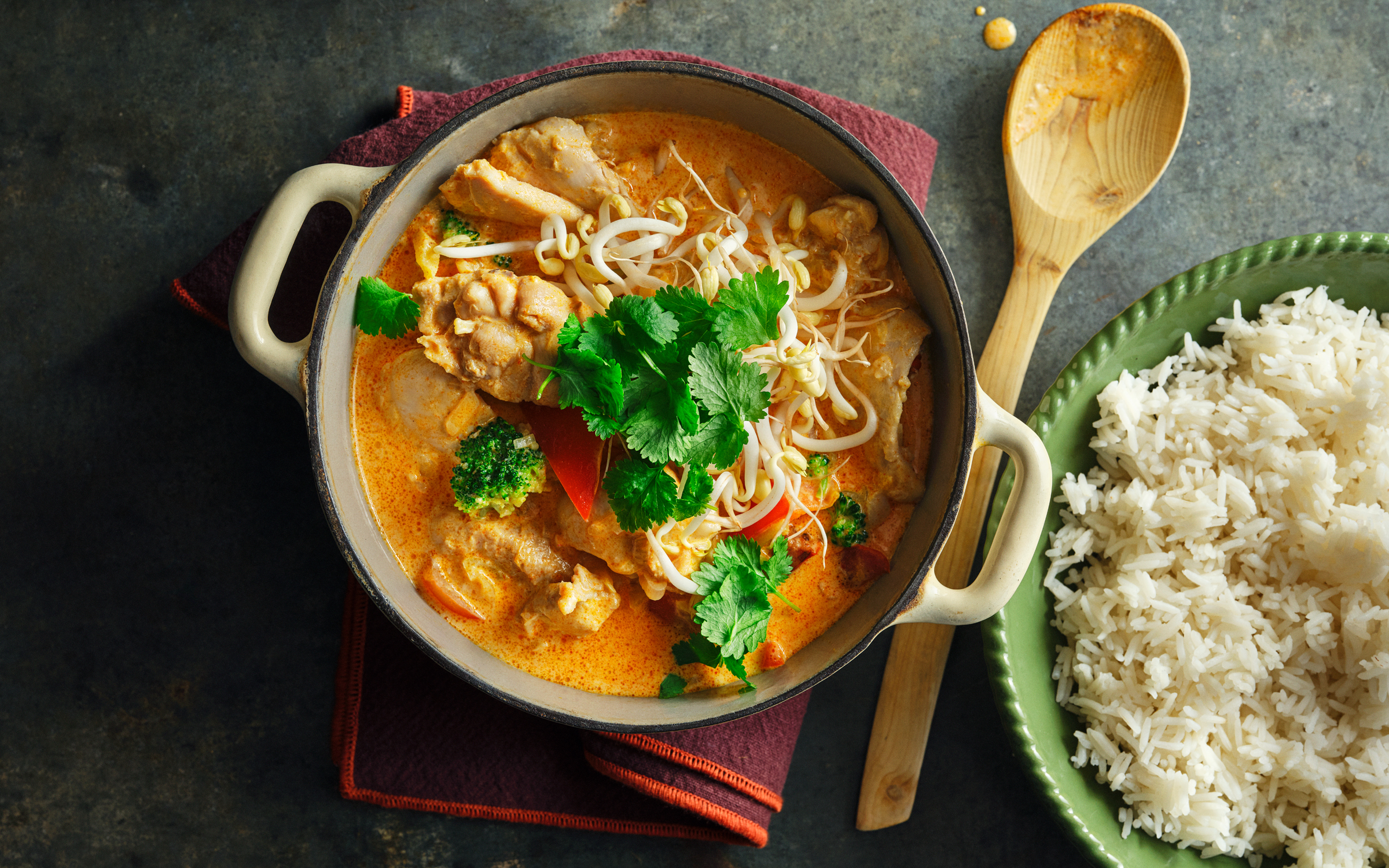 Röd curry med kyckling 