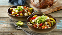 Lun salat med grønne linser