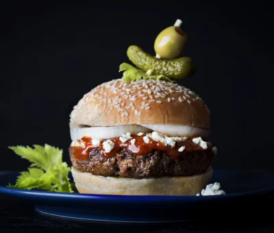 Blue Cheese Bloody Mary burger