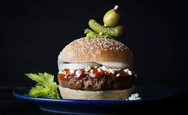 Blue Cheese Bloody Mary burger