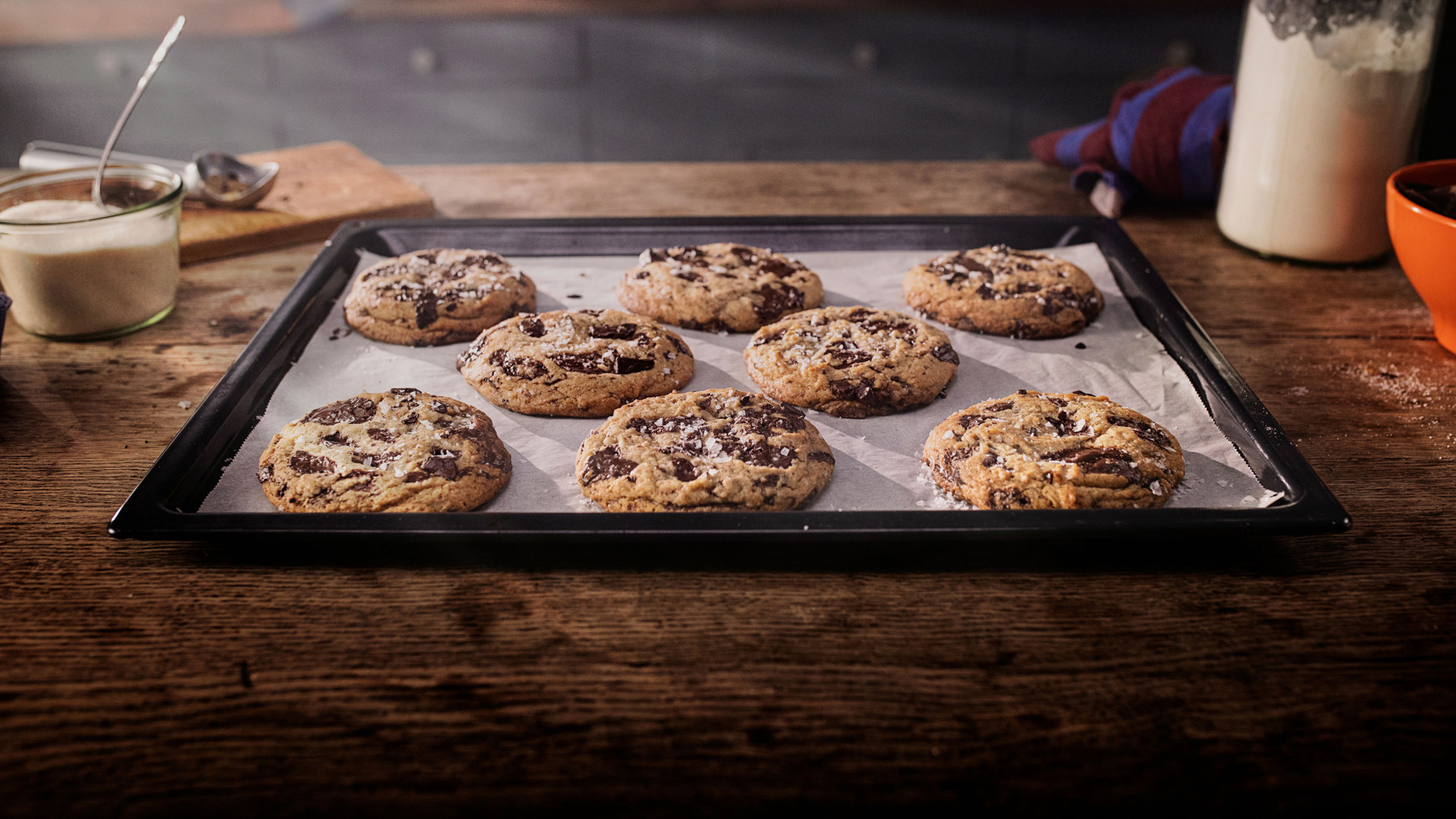 Salted chocolate chunk cookies