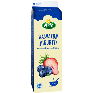 Arla rasvaton mansikka-mustikkajogurtti 1kg