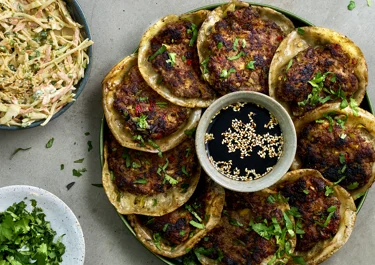 Smashed gyozas