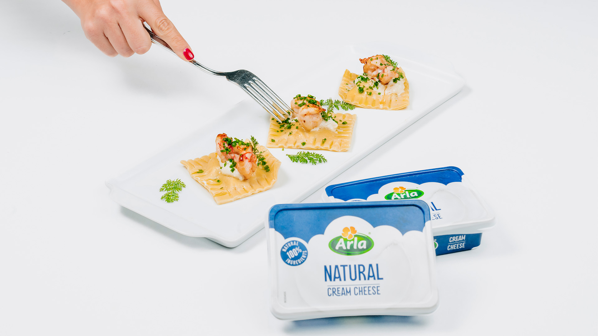 Raviolis de langosta con Arla Queso Crema, por Mario Sandoval