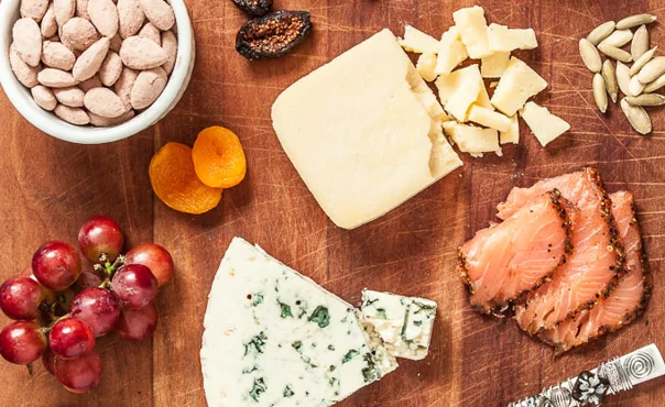 Cheese and chocolate board