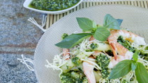 Marineret pasta med tigerrejer