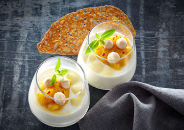 Citrongræs-panna cotta