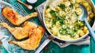 Kyllingelår i ovn med cremede grønkålskartofler