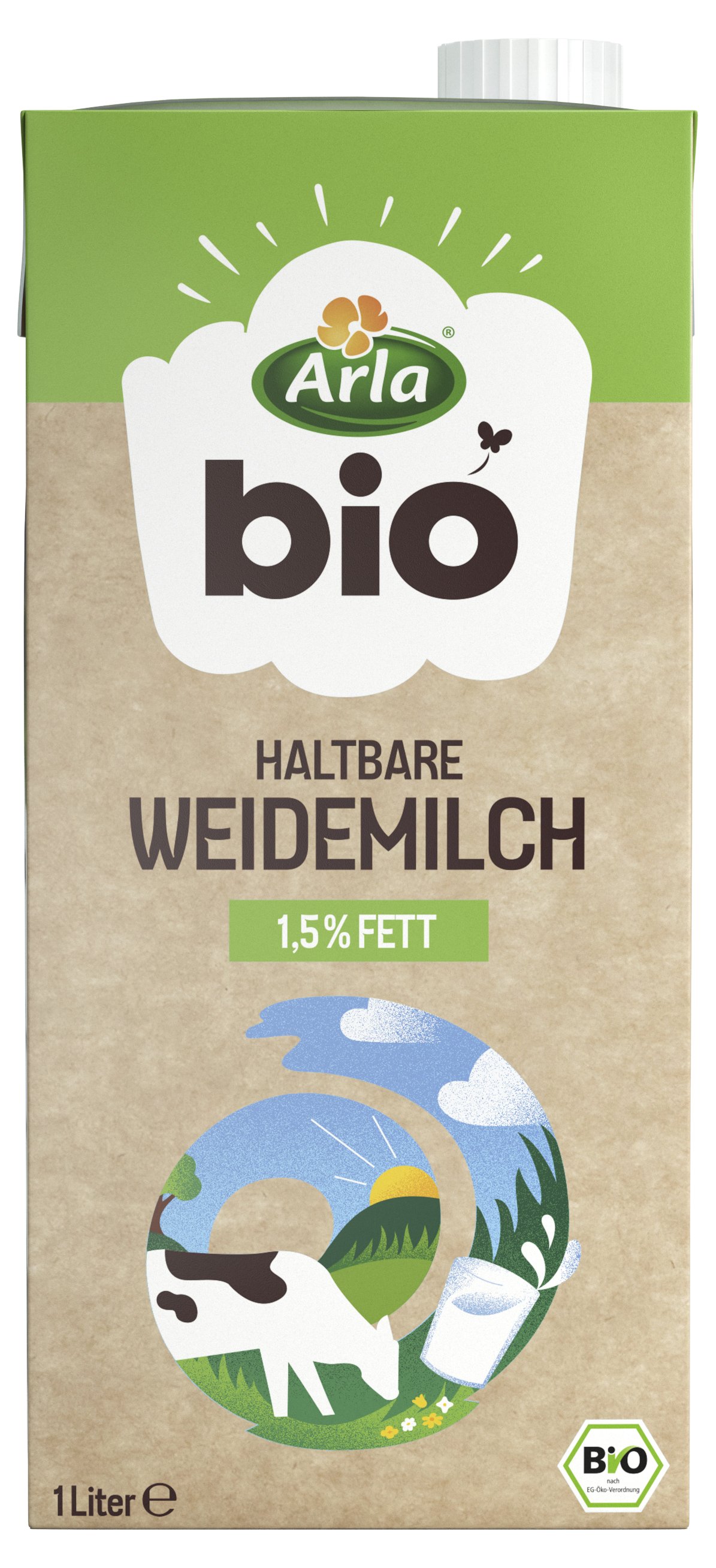 Haltbare fettarme Weidemilch 1,5% 1 Liter