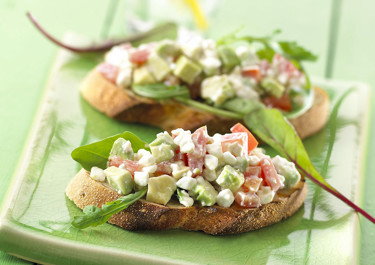Bruschetta με Arla Protein Cottage Cheese και αβοκάντο
