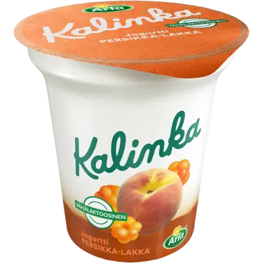 Arla Kalinka persikka-lakkakerrosjogurtti 150g vähälaktoosinen