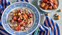 Overnight oats med äpple och kanel