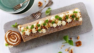 Porkkanakakku-kääretorttu