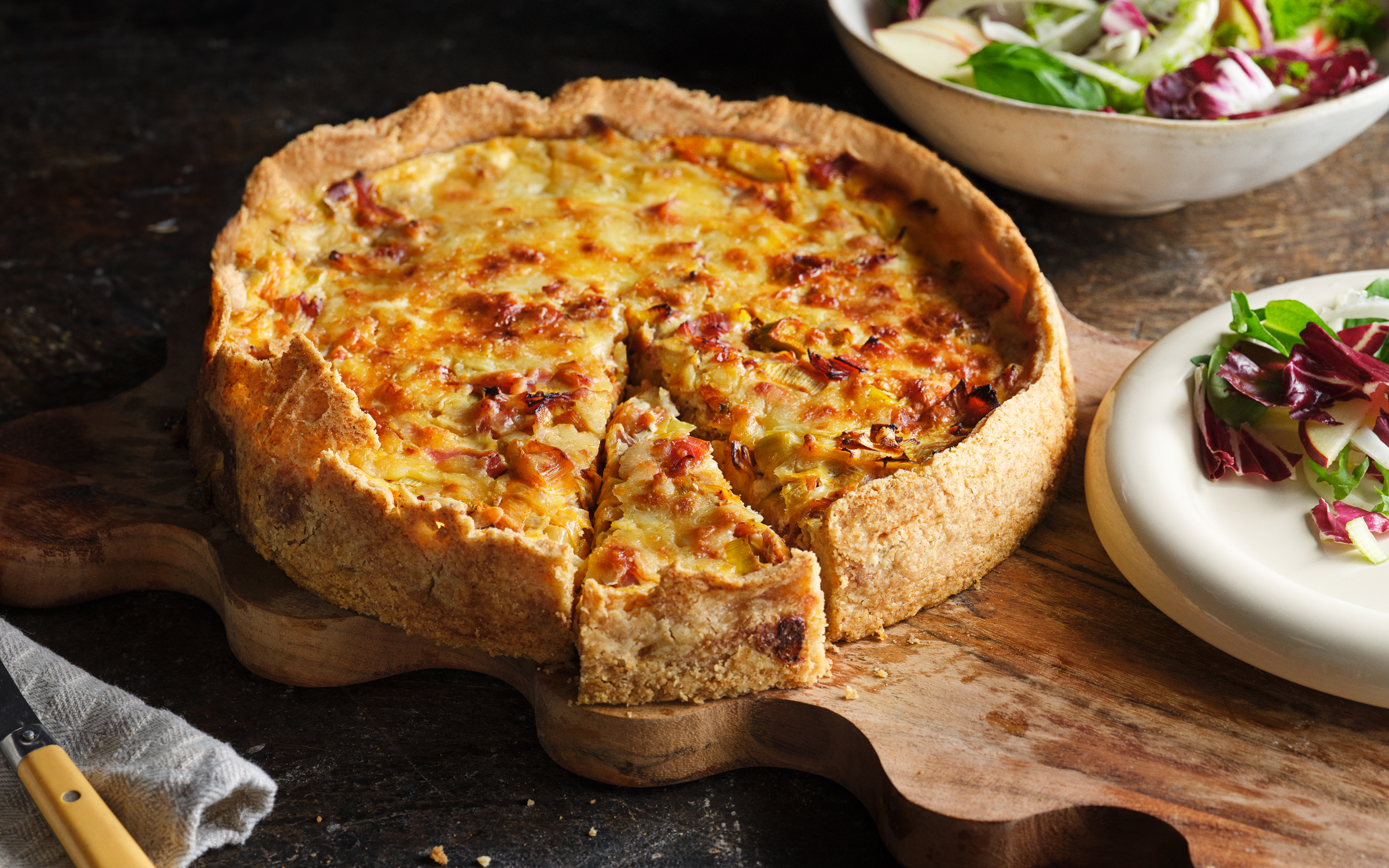 Ost och skinkpaj med purjolök