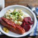 Isterband i ugn med stuvad potatis
