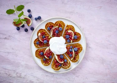 Eiwitwafels met romige Arla Skyr