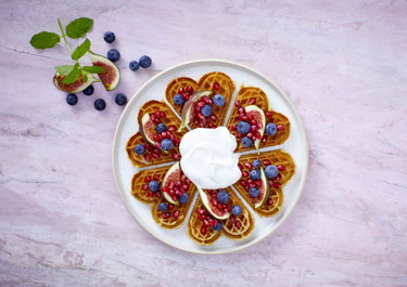 Vafler med vaniljeskyr